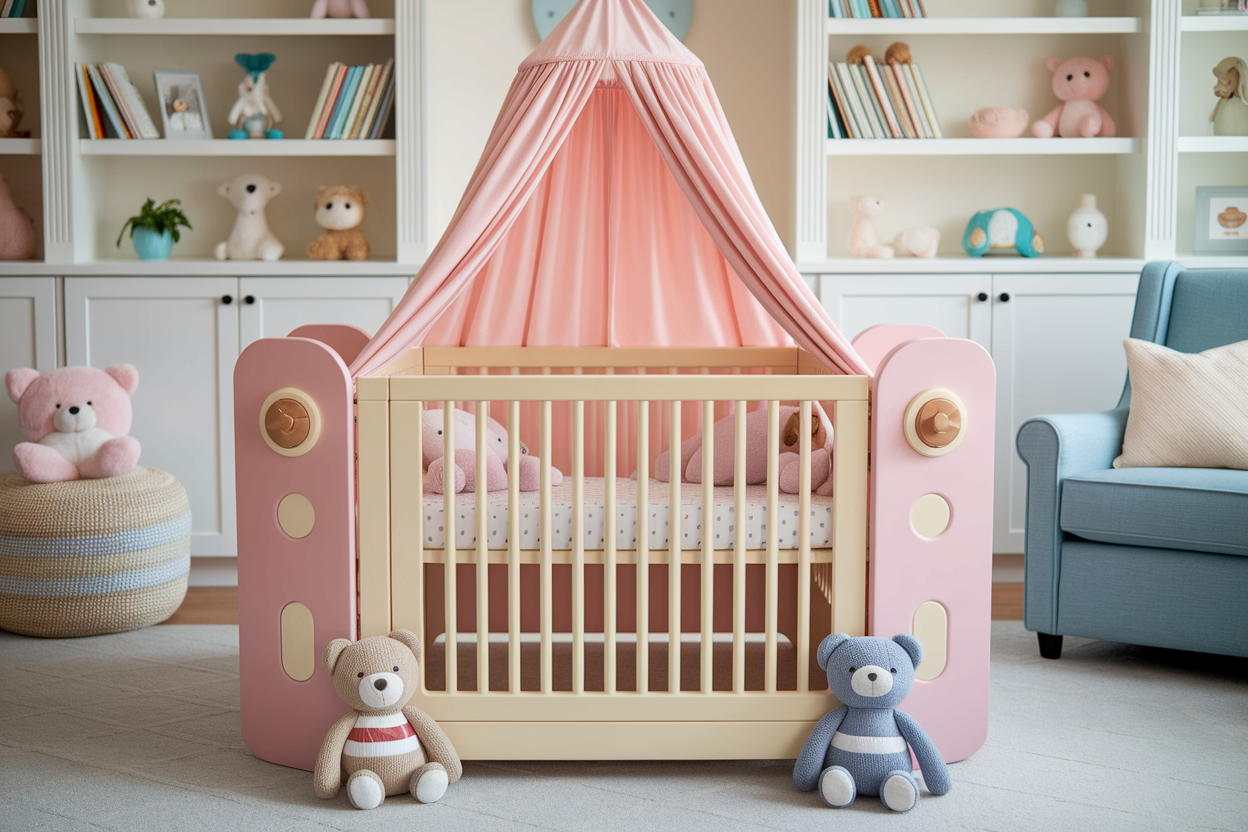 berceau-adaptable-chambre-bebe-pastel