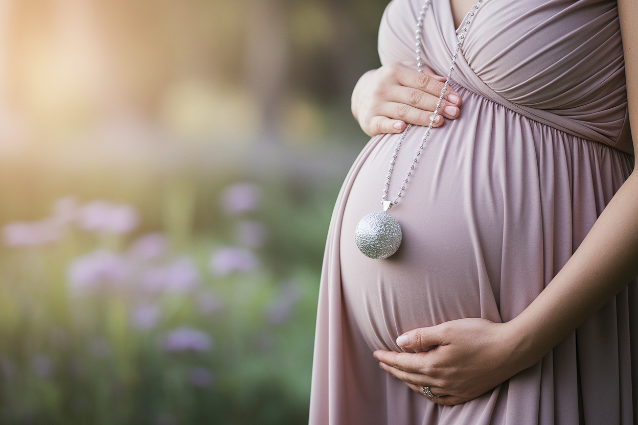 femme-enceinte-robe-collier-bola